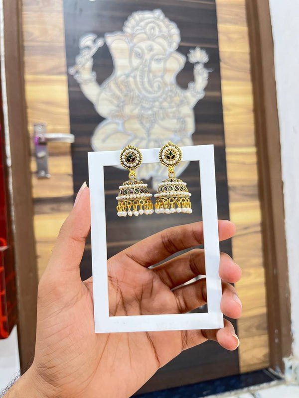 Combo Set of 3 Jhumka Earrings – Traditional, Oxidised & Pearl Design | Stylish Ethnic Jewellery for Women & Girls