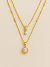 Dual Layer Gold Pendant Necklace