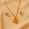 Floral Gold Plated Pendant Set