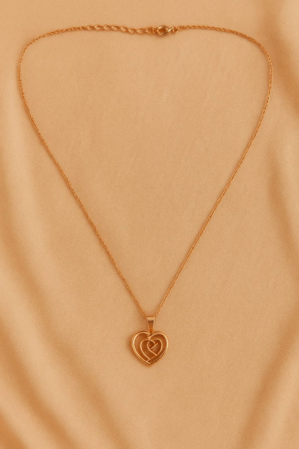 Gold Plated Heart Pendant Necklace