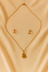 Floral Gold Plated Pendant Set