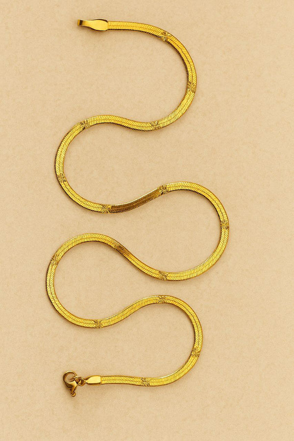 Unisex Gold-Plated Snake Chain Necklace – Stylish Daily Wear Chain for Men & Women