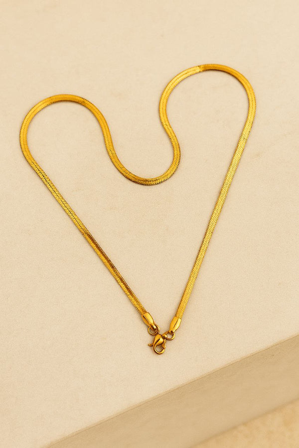 Unisex Gold-Plated Snake Chain Necklace – Stylish Daily Wear Chain for Men & Women