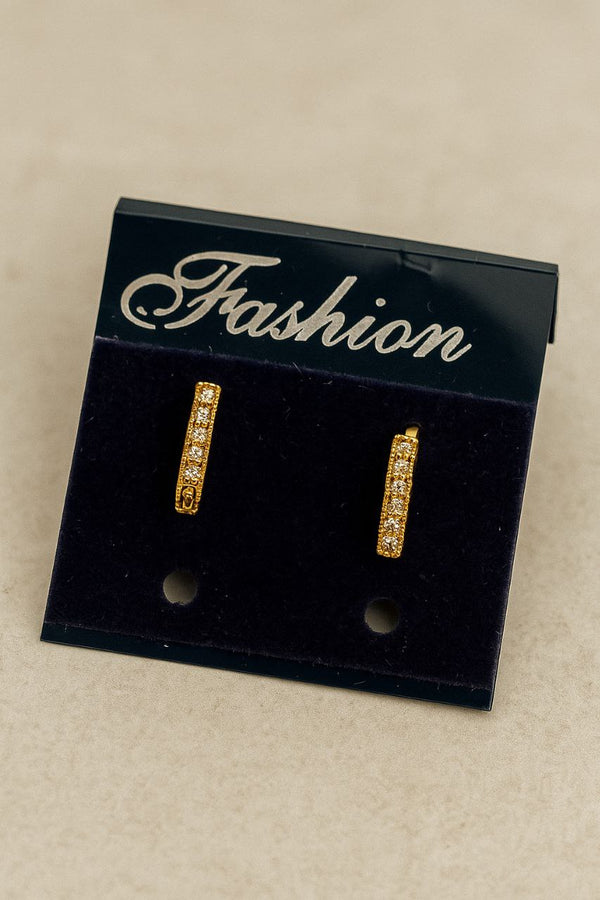 Gold-Plated Stone-Studded Hoop Earrings | Elegant Daily & Party Wear Earrings