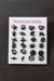 Black Stainless Steel Unisex Stud Earrings Set (Combo of 24 Pcs)