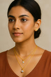Dual Layer Gold Pendant Necklace